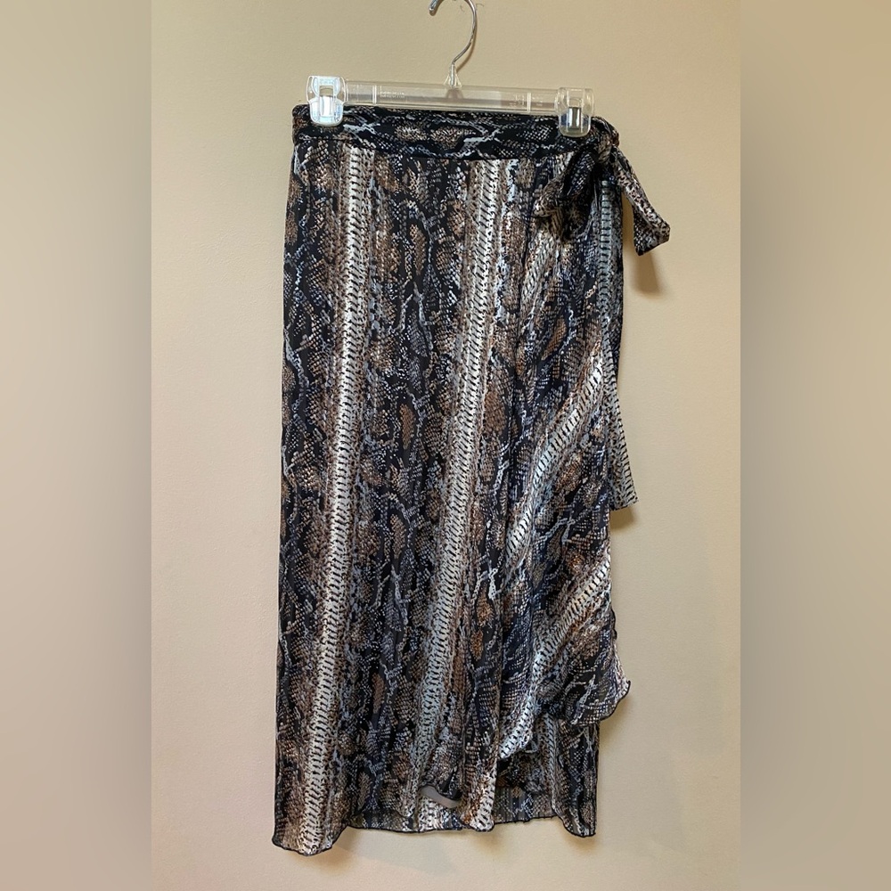 Ilse Jacobsen Snake Print Midi Skirt - Black and Brown